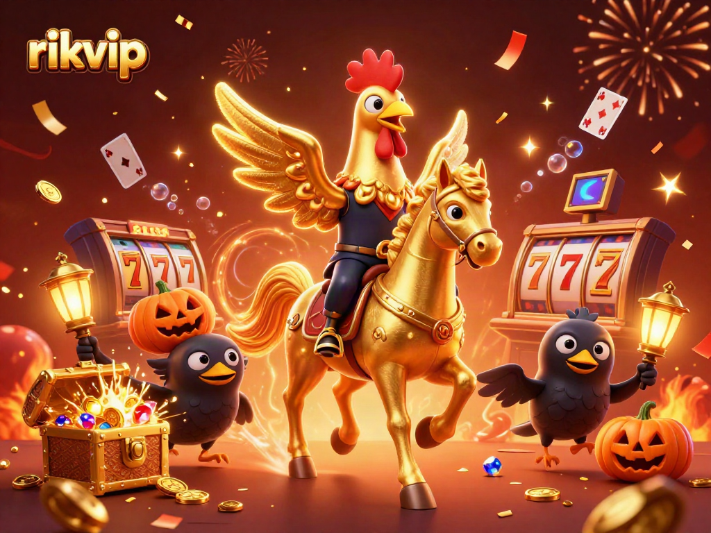 Experience thrilling gaming with rikvip in a vibrant, dynamic casino atmosphere featuring festive visuals.