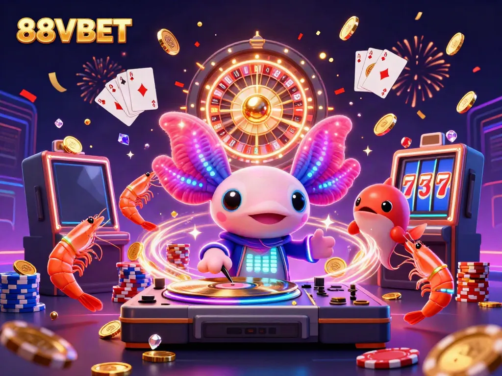 Experience thrilling online gaming with 88VBET featuring vibrant characters and casino elements.