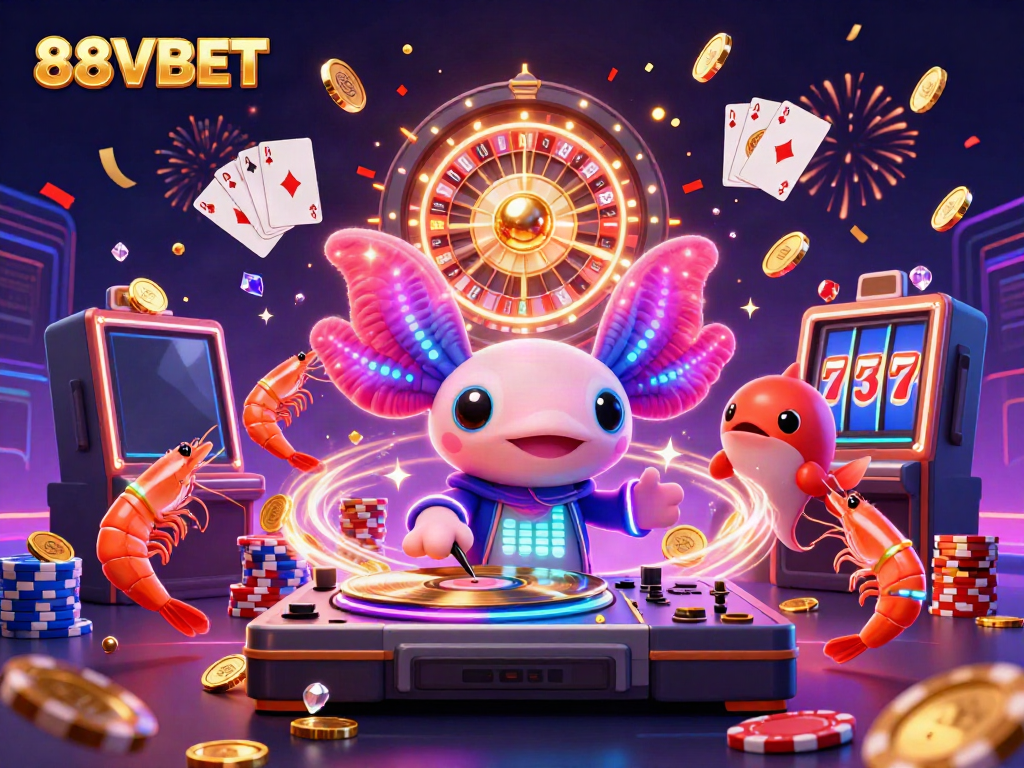 Experience thrilling online gaming with 88VBET featuring vibrant characters and casino elements.