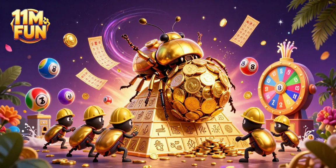 Engage with exciting betting experiences at 11M FUN with vibrant lottery elements and golden treasure.