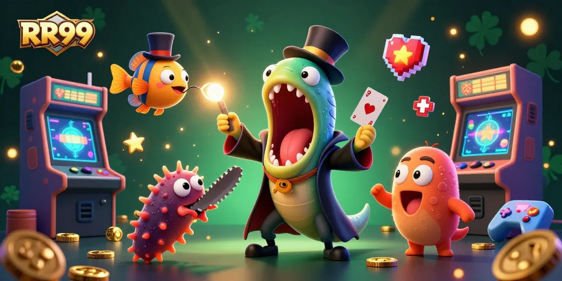 RR99 showcases a lively casino scene with deep-sea characters and vibrant gaming elements.