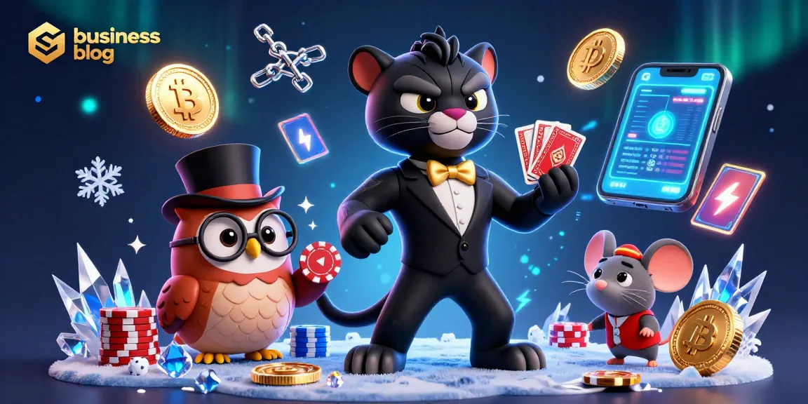 Engage with our business blog showcasing a stylish panther dealer in a vibrant casino scene.