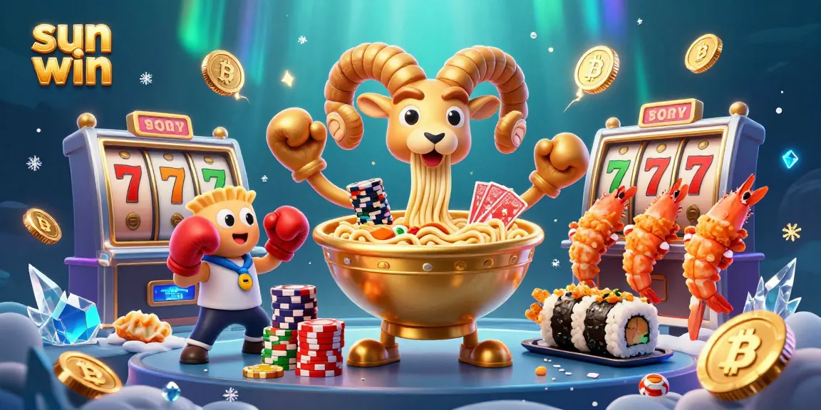 Experience the thrill of Sun Win gaming with a vibrant 3D animation featuring playful casino characters.