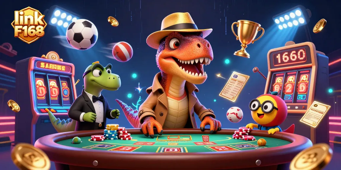 Engage with thrilling casino action at link F168, featuring a cunning velociraptor at the blackjack table.