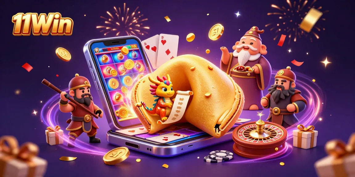 Spin the reels on 11Win to discover exciting games and golden rewards in a vibrant casino scene.