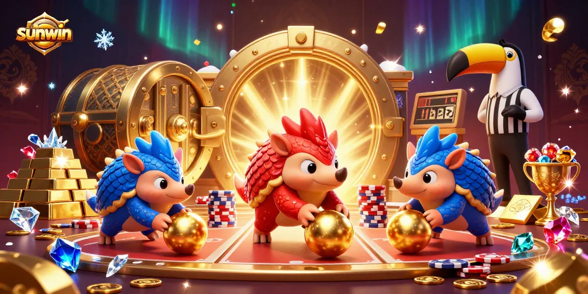 Experience thrilling gameplay at sunwin with animated pangolins, treasures, and casino excitement!