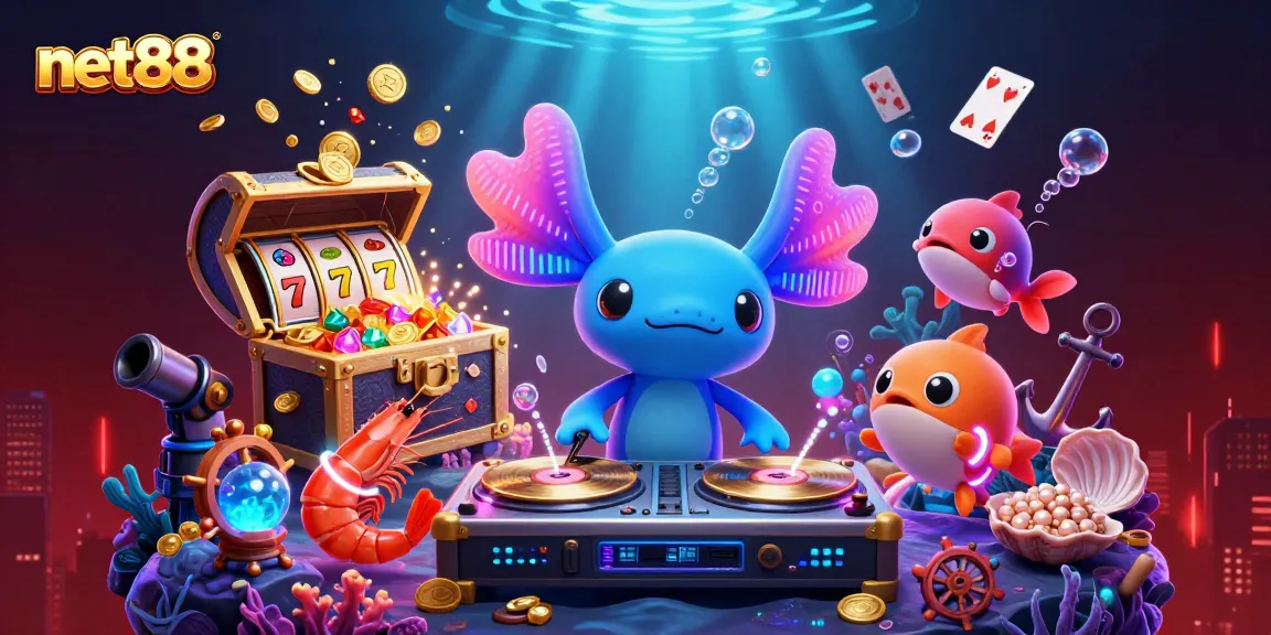 Experience fun and excitement with net88 while spinning vibrant slot reels underwater!
