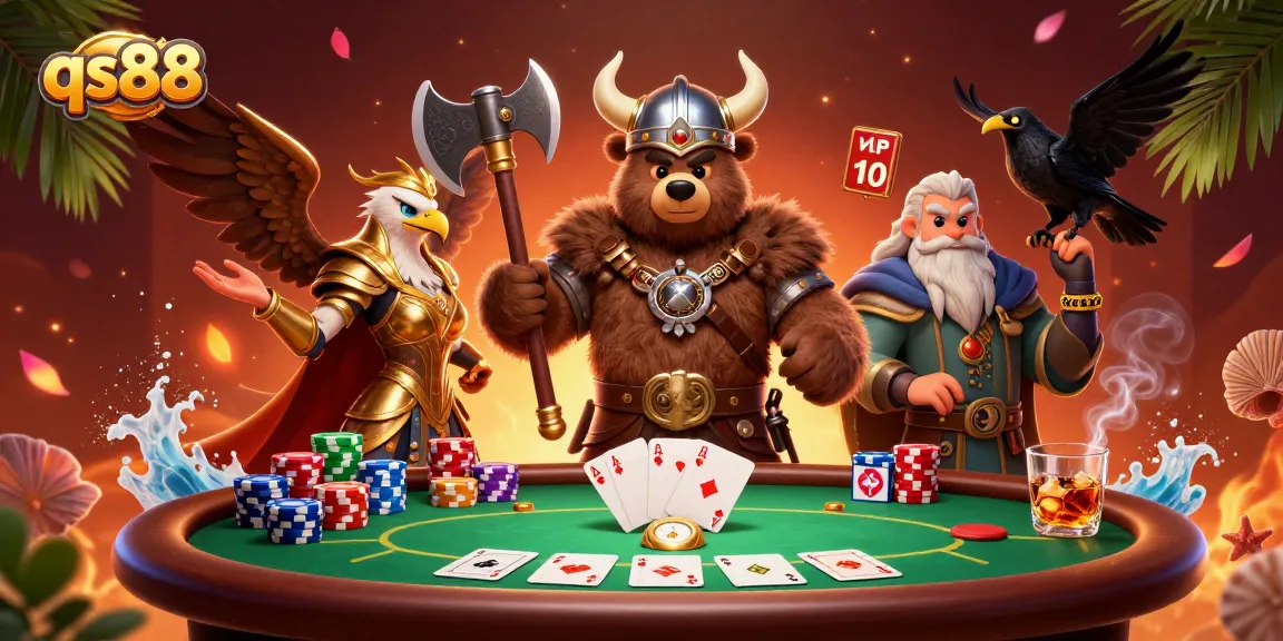 Engage with exciting qs88 gaming action featuring playful characters and vibrant casino elements.