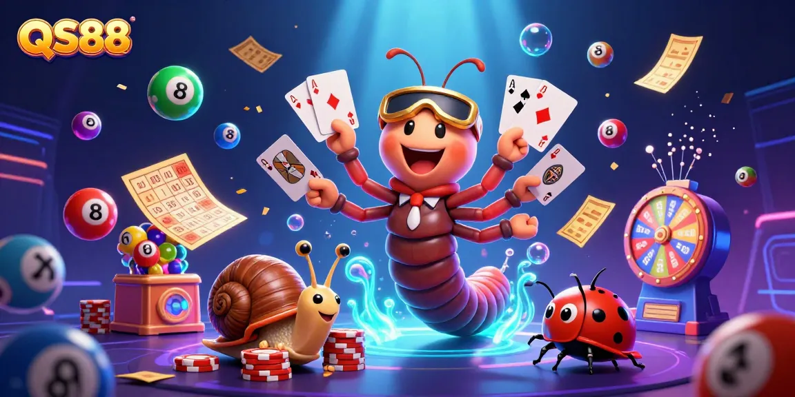 Exciting scene depicting the QS88 casino with animated characters and vibrant game elements in action.